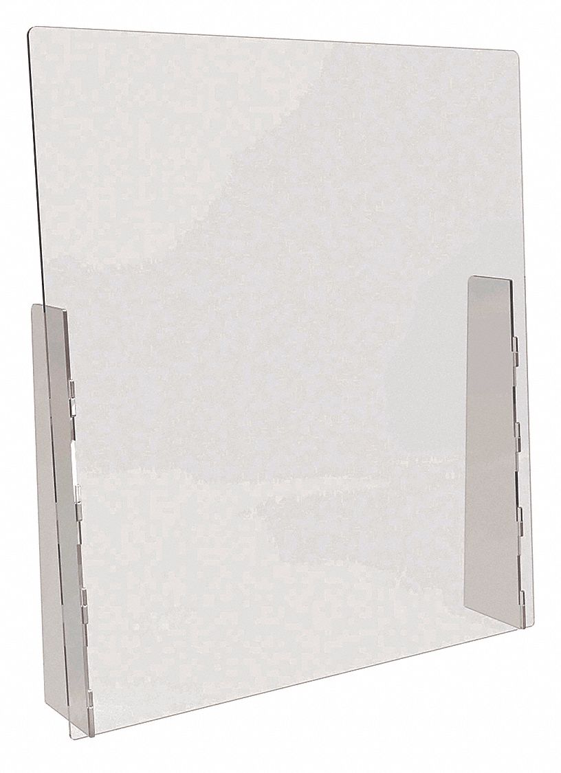 Countertop Sneeze Guard: 31 3/4 in Overall Wd, 1/8 in Thick, Polycarbonate