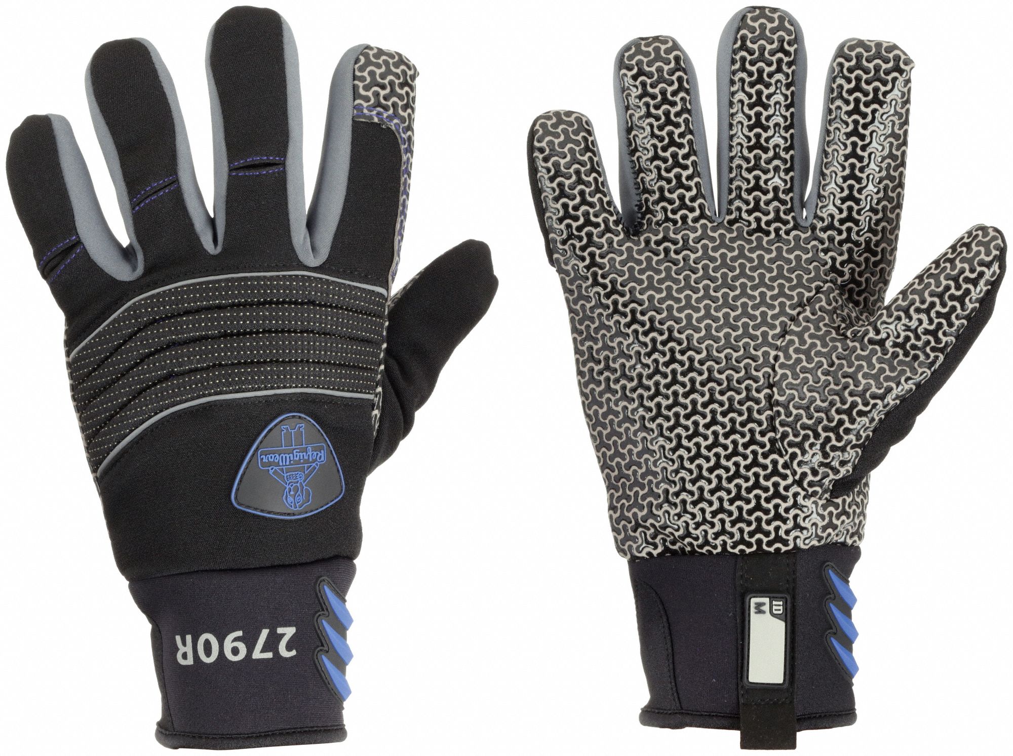 Mechanics Gloves: M ( 8 ), -25°F Min Temp, Synthetic Leather with Silicone Grip, 1 PR