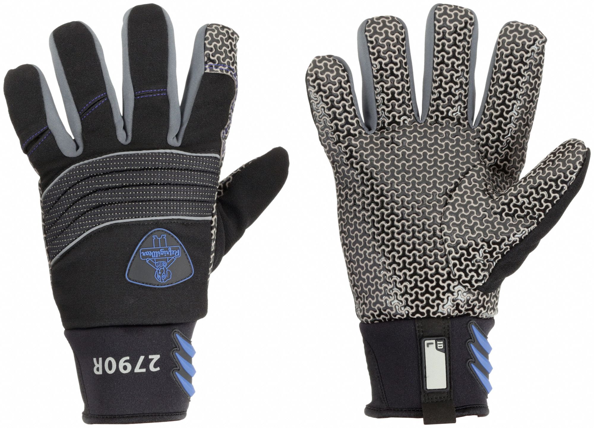Mechanics Gloves: L ( 9 ), -25°F Min Temp, Synthetic Leather with Silicone Grip, 1 PR