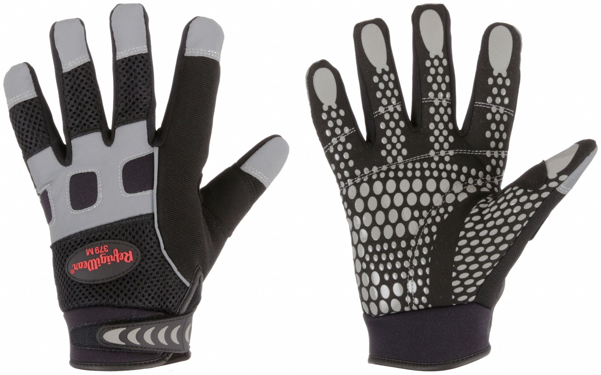Mechanics Gloves: L ( 9 ), -10°F Min Temp, Synthetic Leather with Silicone Grip, 1 PR