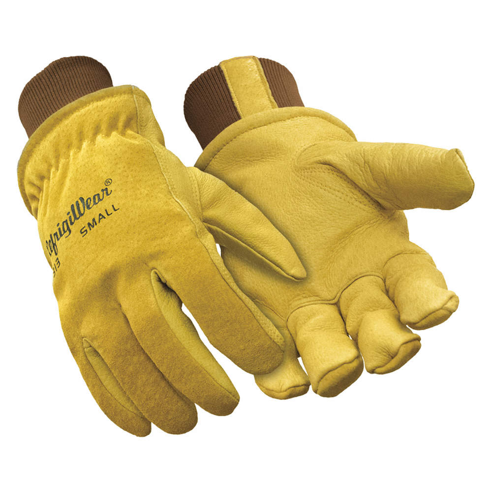 REFRIGIWEAR 0317RGLDMED Leather Gloves,Gold,M,PR