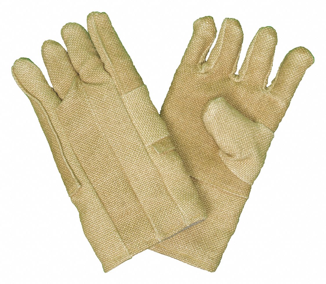 Knit Gloves: Universal, Glove Hand Protection, 1,500°F Max Temp, ZetexPlus, Tan, 1 PR