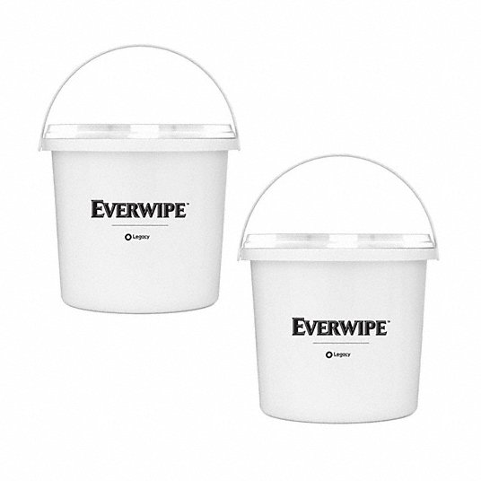 Mobile Buckets for Disinfectant Wipes: (2000) Wipes Capacity, Plastic, Universal, 2 PK