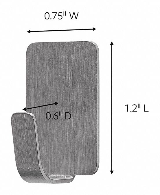 COMMAND, 4 Hooks, Metal, Single Point Hook,PK4 56KE5017031SS4ES