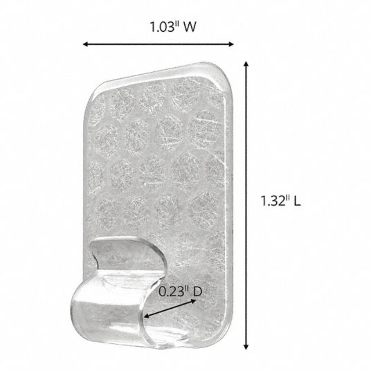 COMMAND, 6 Hooks, Plastic, Single Point Hook,PK6 56KE6217840CLR6ES