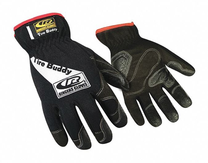 Mechanics Gloves: 2XL ( 12 ), Mechanics Glove, Full Finger, Synthetic Leather, 1 PR