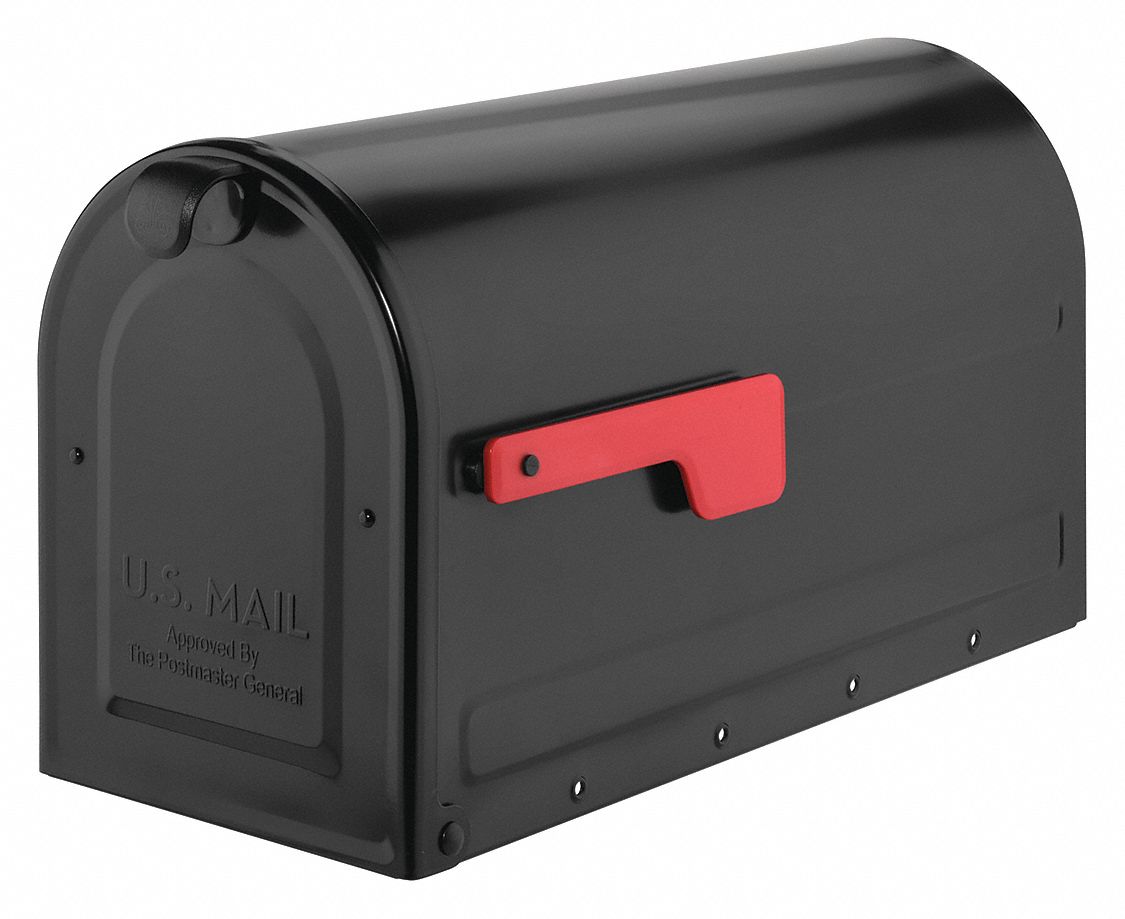 ARCHITECTURAL MAILBOXES Mailbox, 1 Door, Black, 105/6" H 56KF04