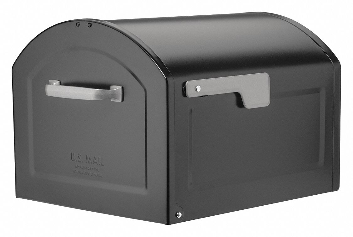 Mailbox: 7C, 1 Doors, Black, Front, Surface/Post, Powder Coated