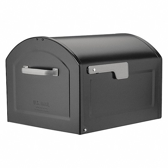 Mailbox: 7C, 1 Doors, Black, Front, Surface/Post, Powder Coated