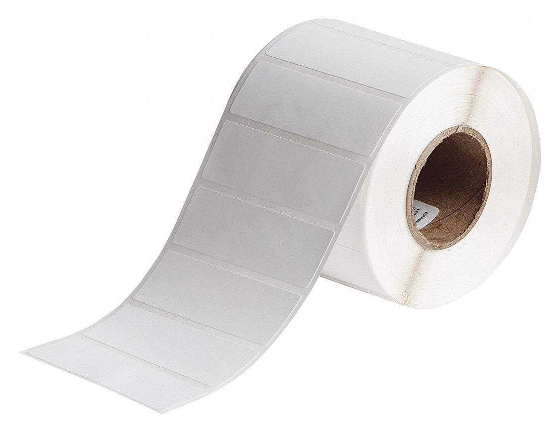 Pre-Cut Label Stock Roll: Rectangle, 1 in x 3 in, 3 in x 1 in, Cryogenic Autoclavable Polypropylene