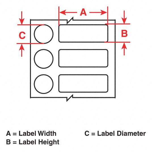 Rectangle, 3/8 in x 1 in, Pre-Cut Label Stock Roll - 56KG47|M61-98-7425 ...