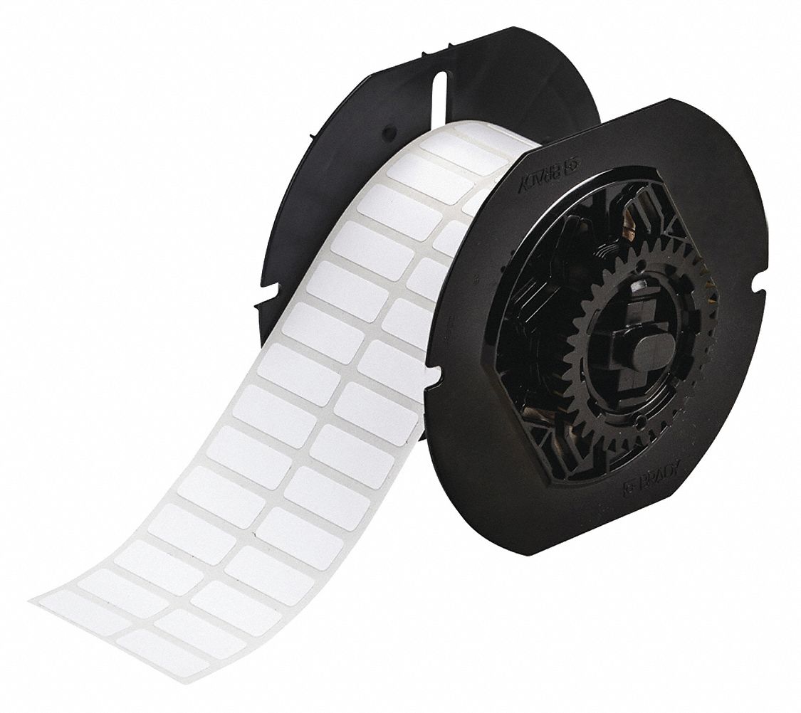 Pre-Cut Label Stock Roll: Rectangle, 3/8 in x 1 in, 1 in x 3/8 in, White, 0.7 mL Vial/Tube Size