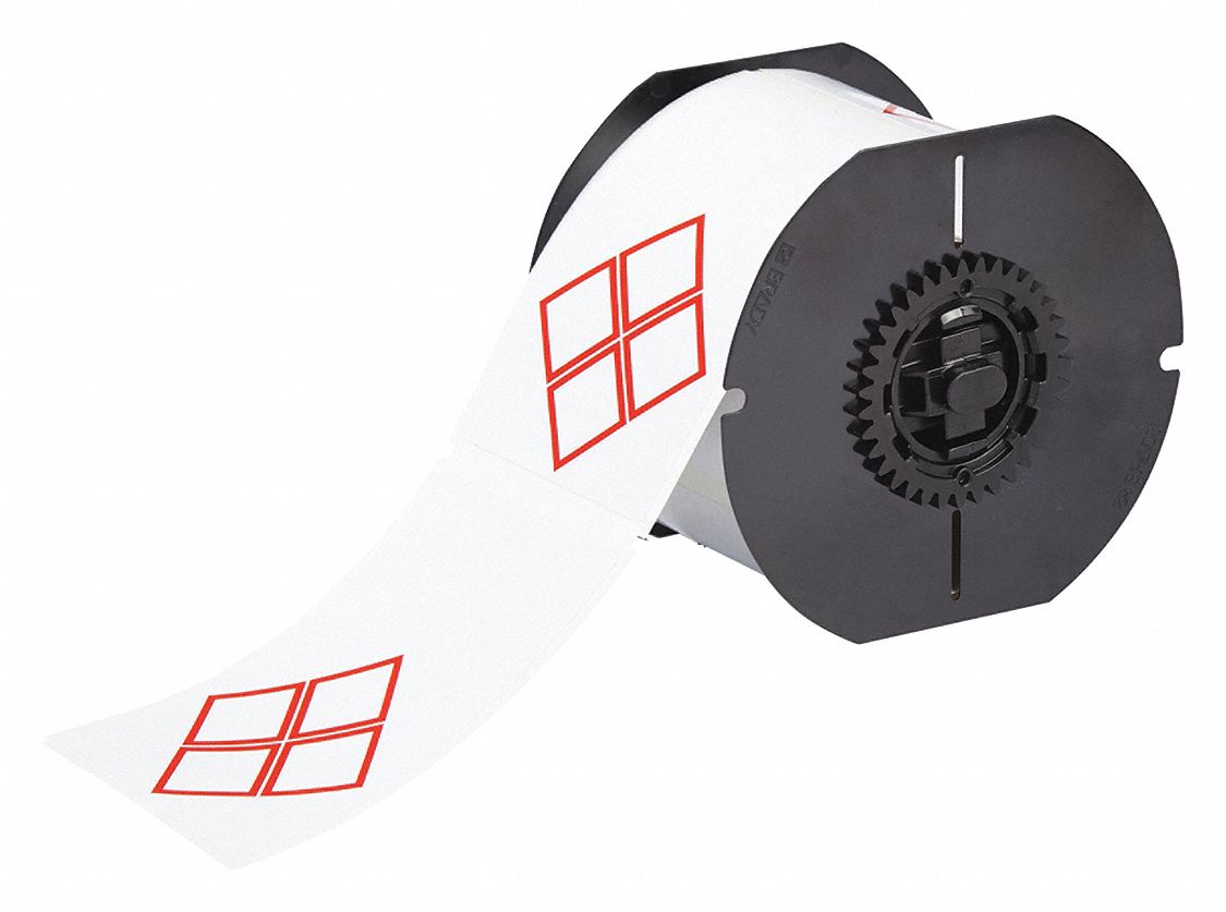 Pre-Cut Label Stock Roll: No Legend, Red GHS/CLP 4B Diamonds, 2 15/16 in x 4 5/16 in, Polyester