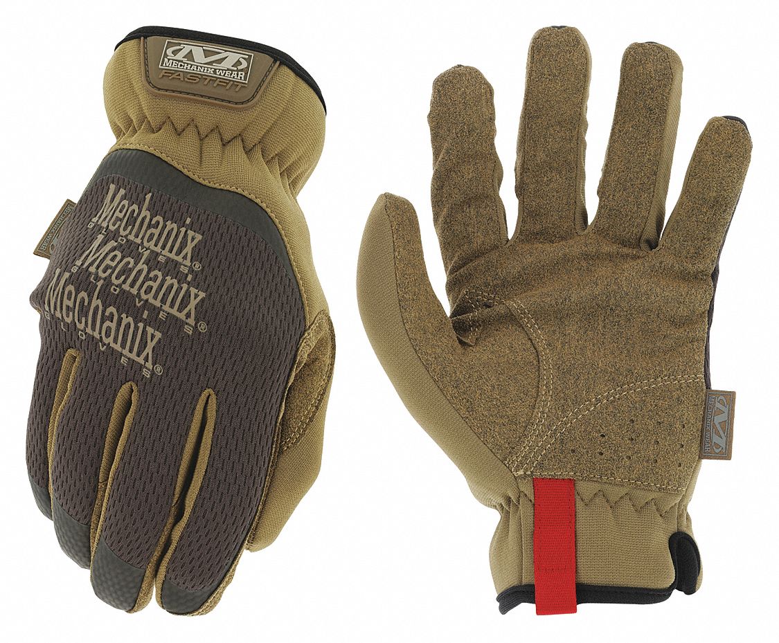 WORK GLOVES, ELASTIC CUFF, S, BROWN, TREKDRY