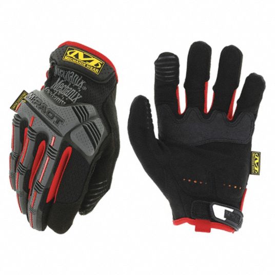 MECHANIX WEAR Mechanics Gloves: L ( 10 ), Mechanics Glove, Full Finger,  Synthetic Leather, 1 PR