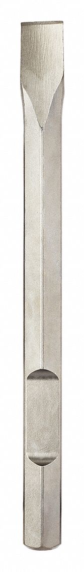 Breaker and Demolition Hammer Chisel: 1 3/4 in Head Wd, 16 in Overall Lg