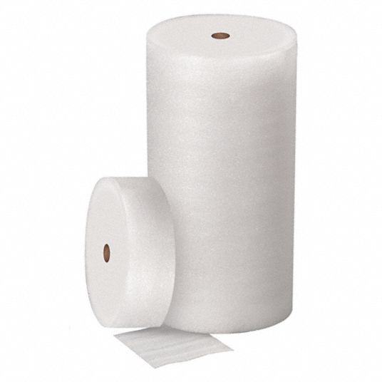 1/4 in Foam Thick, 12 in Roll Wd, Packing Foam Roll - 56KZ06