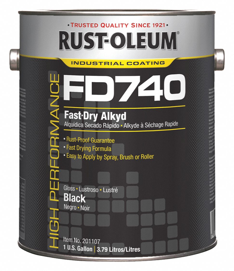 RUSTOLEUM Gloss Interior Paint, Alkyd, Black, 1 gal 56LA70201107