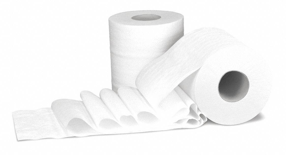 GRAINGER APPROVED Toilet Paper Roll, No Series, Standard Core, 2 Ply, 1 5/8 in Core Dia., PK 24