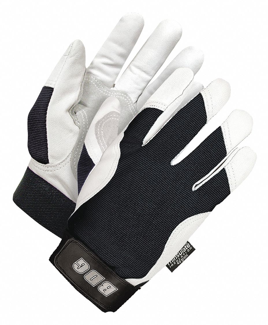 VF, Lthr Gloves, Blk/W/Y, 2XL, 56LC74, PR