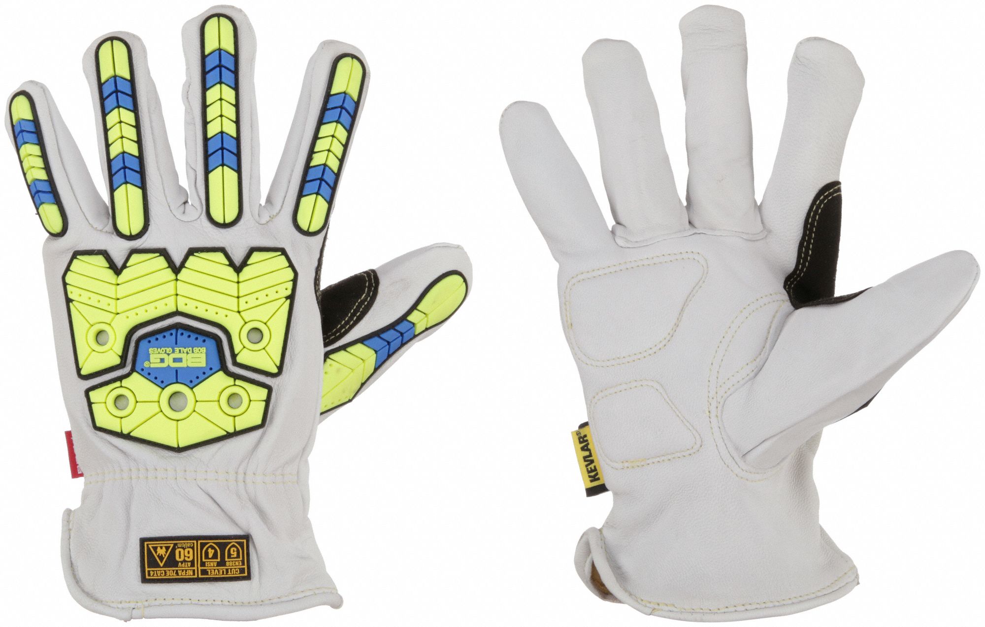 ARC FLASH GLOVES, ANSI CUT LVL A5, XXX-LARGE/SIZE 12, PEARL, GOATSKIN, PR