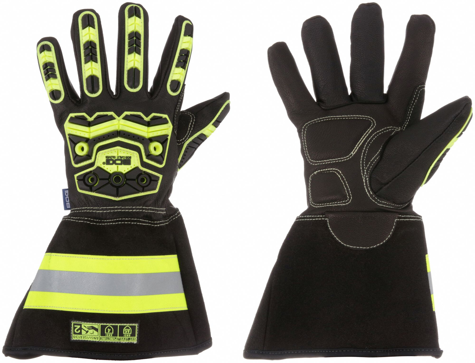 BDG Leather Gloves: 3XL ( 12 ), Drivers Glove, Goatskin, Premium, ANSI  Impact Level 2, Full, 1 PR