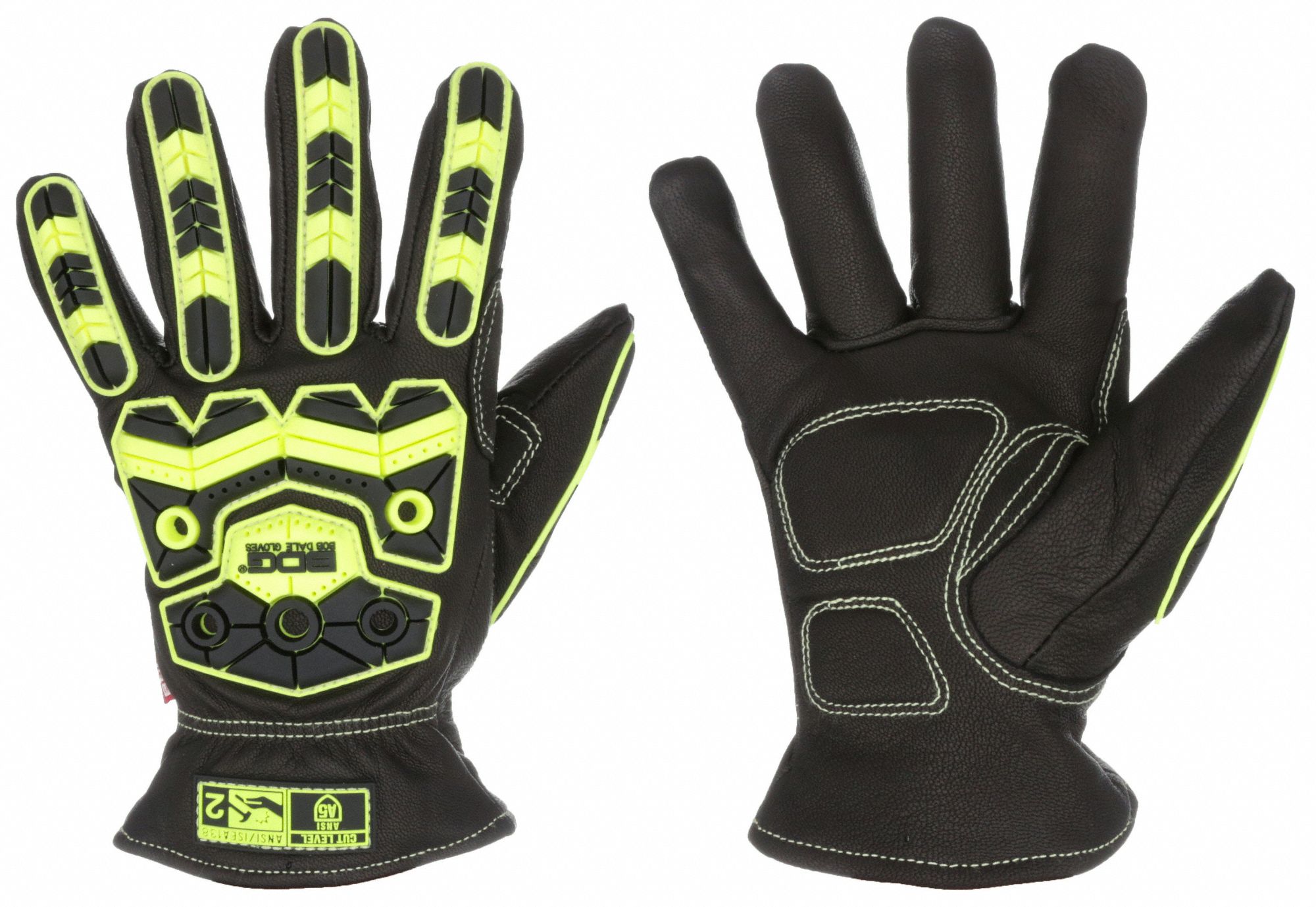 Leather Gloves: L ( 9 ), ANSI Cut Level A5, ANSI Impact Level 2, Premium, Drivers Glove, 1 PR