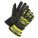 WINTER GLOVES, OIL RESIST/GAUNTLET CUFF/HI-VIS, SZ SMALL/7, BLACK/GREEN, THINSULATE/GOATSKIN/TPR