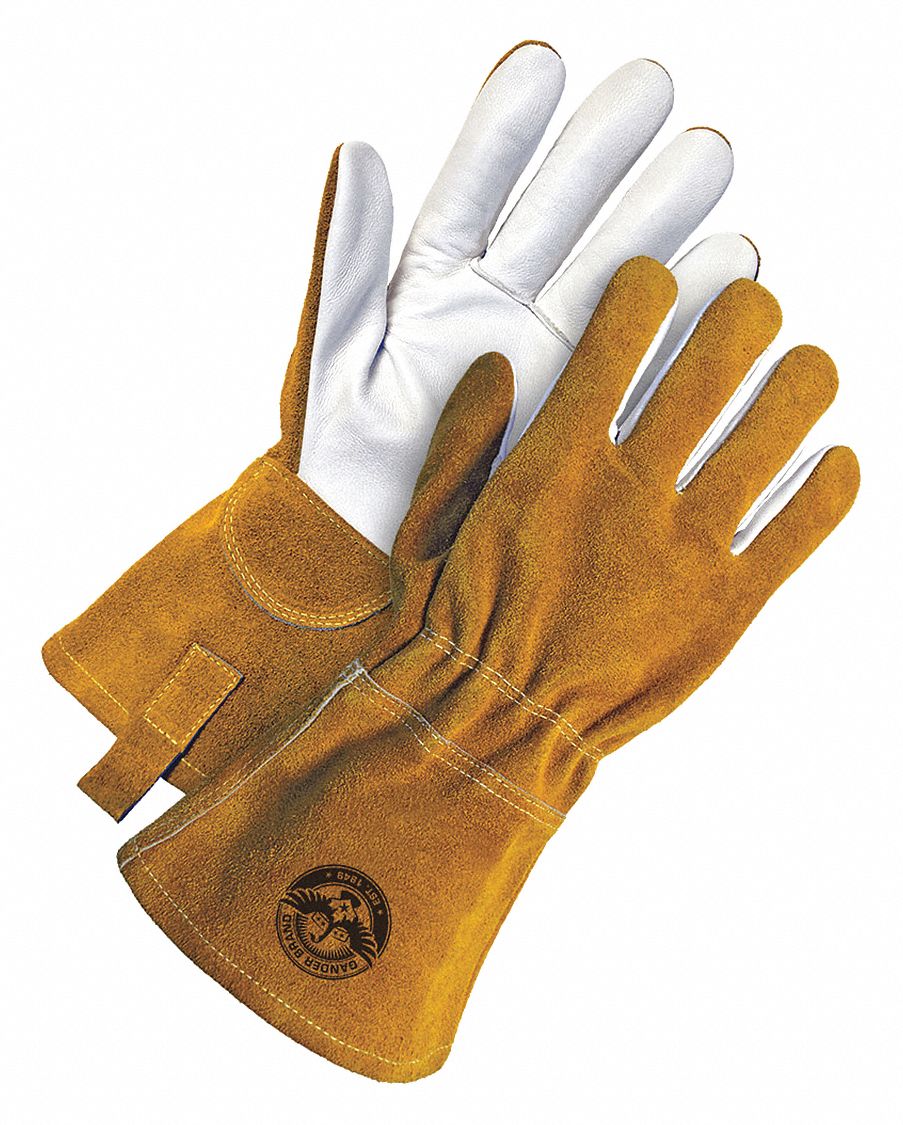 WELDING GLOVE, TIG/MIG, 2XL/11, WHITE/GOLD, COWHIDE/SHEEPSKIN/KEVLAR, PAIR