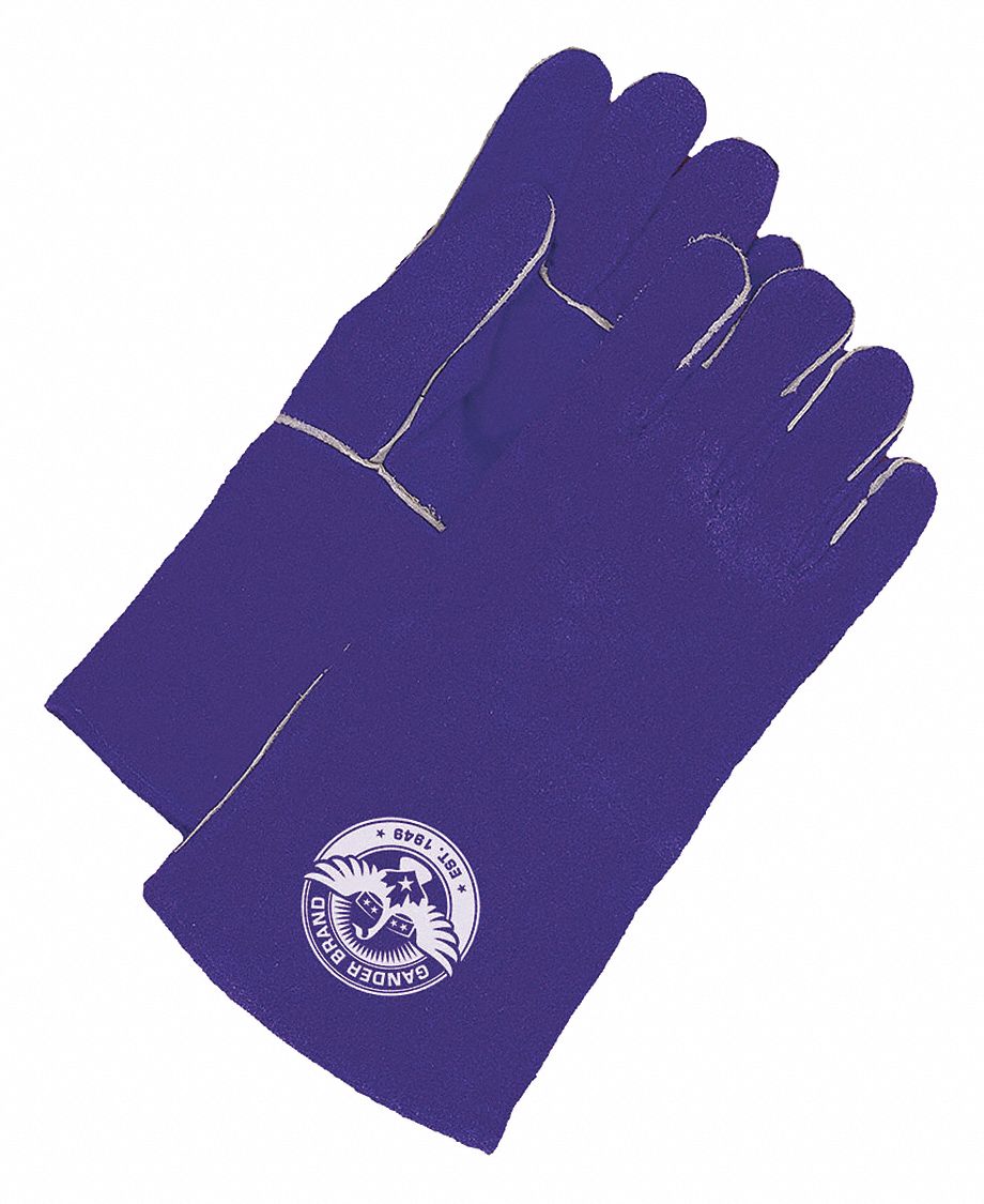 ECONOMY/GENERAL PURPOSE WELDING GLOVES, FULLY LINED, BLUE, SPLIT COWHIDE, PAIR