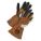 WELDING GLOVES, FLEECE LINED, MIG LARGE/9, BLACK/BROWN, COWHIDE/KEVLAR, PAIR