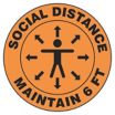 Social Distance - Maintain 6 Ft. Human Symbol Floor Sign