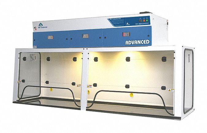 Ductless Fume Hood: Purair Advanced, 8 ft Overall Wd, 4 3/8 ft Overall Ht, White, Std