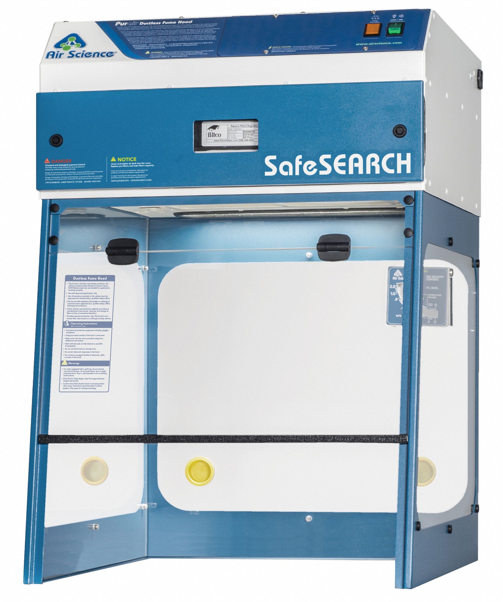 136 cfm CFM, 35 in Overall Ht, Ductless Fume Hood 56LF32P524XT