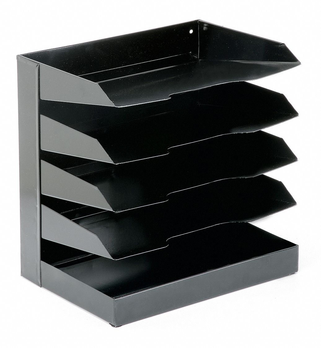 ABILITY ONE Vertical Organizer, 5 Compartments, Black 56LF42752001