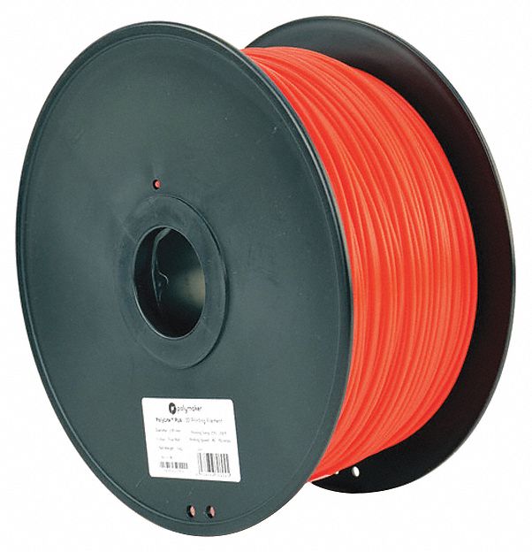 LULZBOT, 3 mm Dia, 3.00 kg Wt, 3D Printing Filament 56LF63RMPL0143