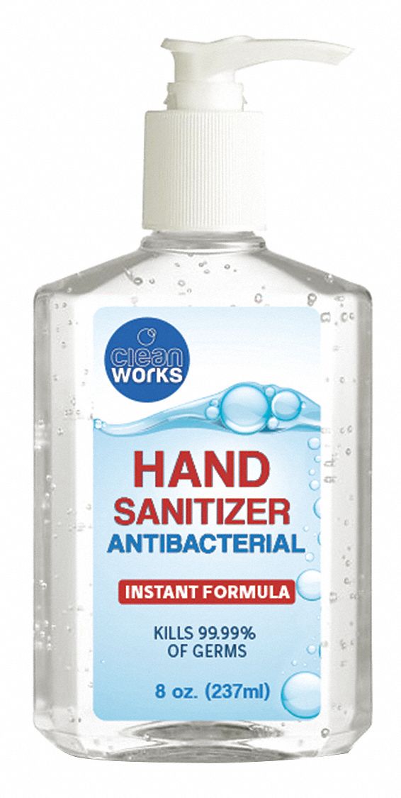Hand Sanitizer: Pump Bottle, Gel, 8 oz Size, Unscented