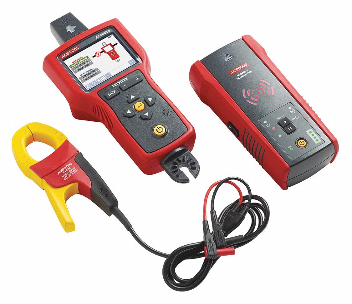 AMPROBE Wire Tracer For Wires, 90 to 600V AC, 22 ft Max Dp, LCD