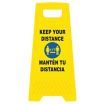 Keep Your Distance - 6 ft. - Manten Tu Distancia Folding Floor Sign