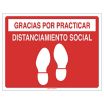 Spanish - Thank You For Practicing Social Distancing Floor Sign