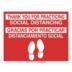 Bilingual Spanish - Thank You For Practicing Social Distancing Floor Sign