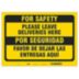 Bilingual Spanish - For Safety - Please Leave Deliveries Here Sign