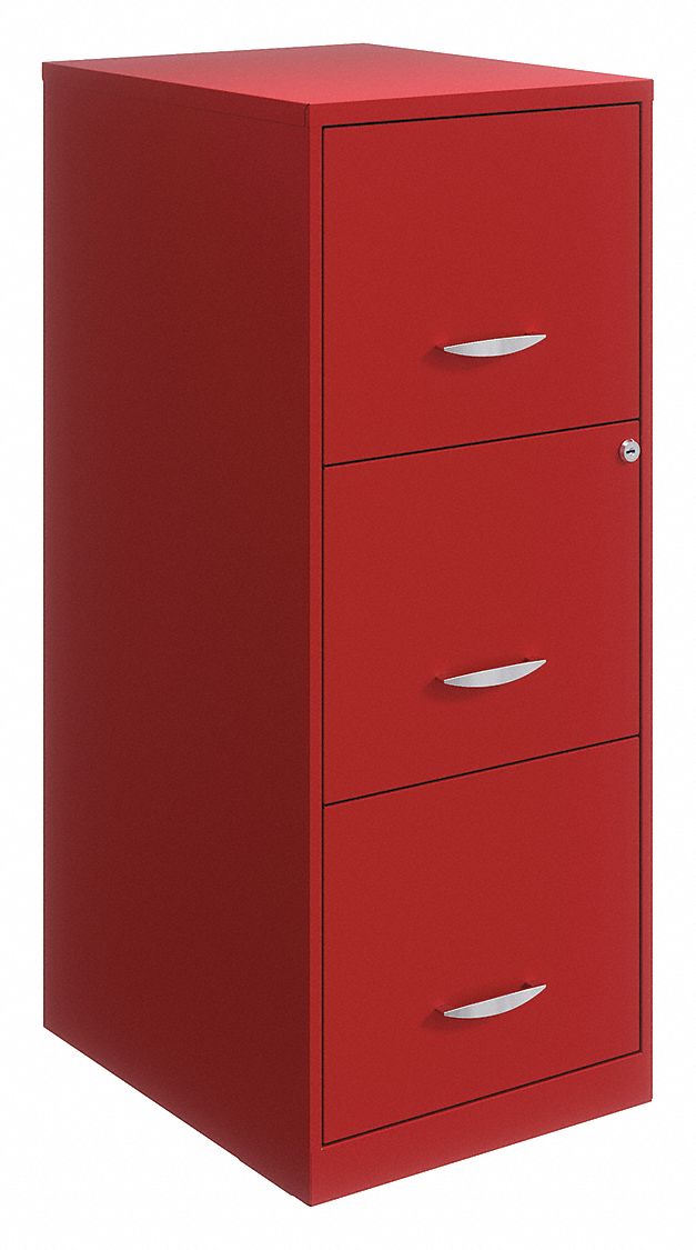 VERTICAL FILE CABINET,LAVA RED