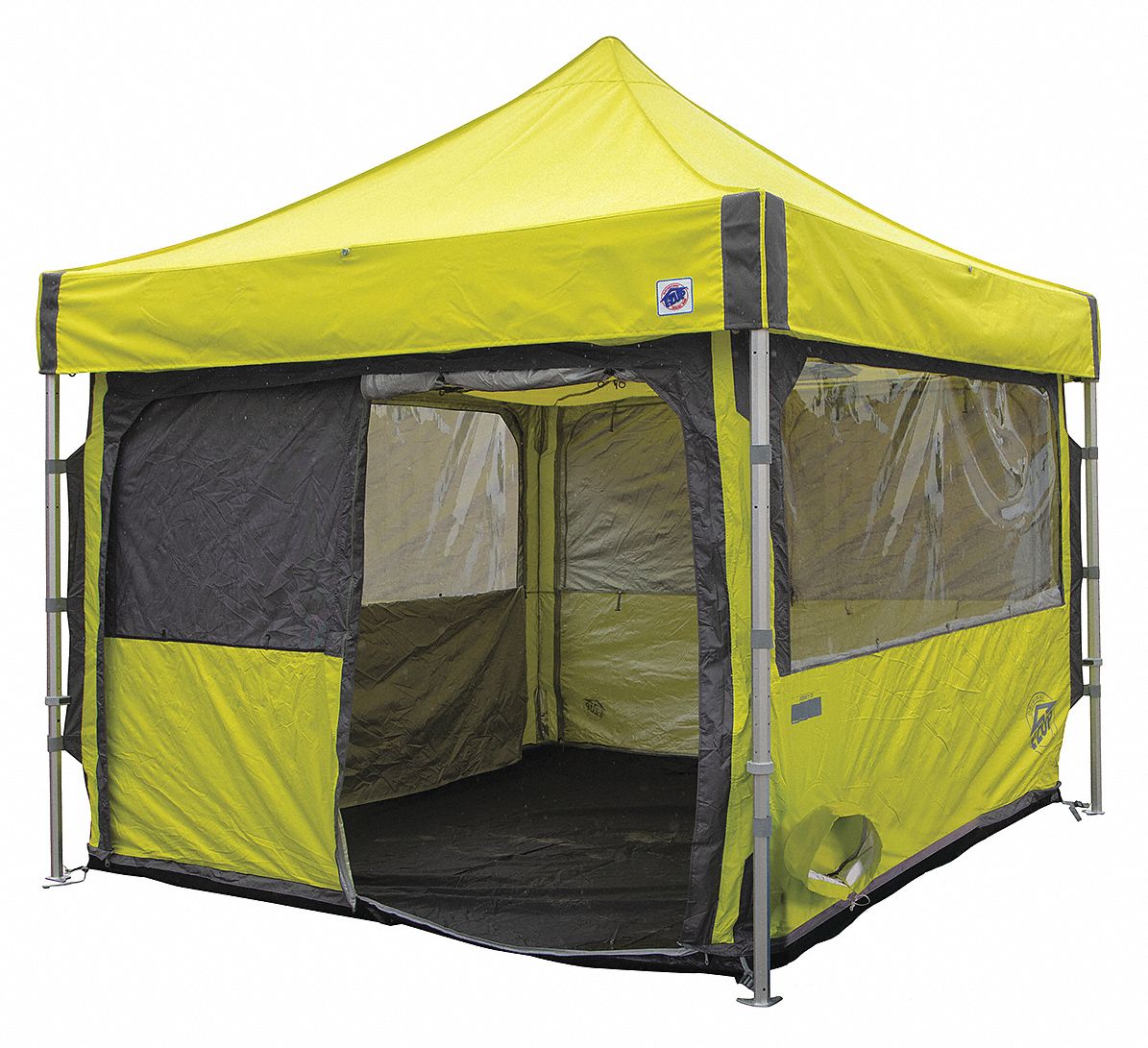 Portable Medical Tent: 10 ft Overall Lg, 10 ft Overall Wd, 11 1/8 ft Overall Ht, Polyester