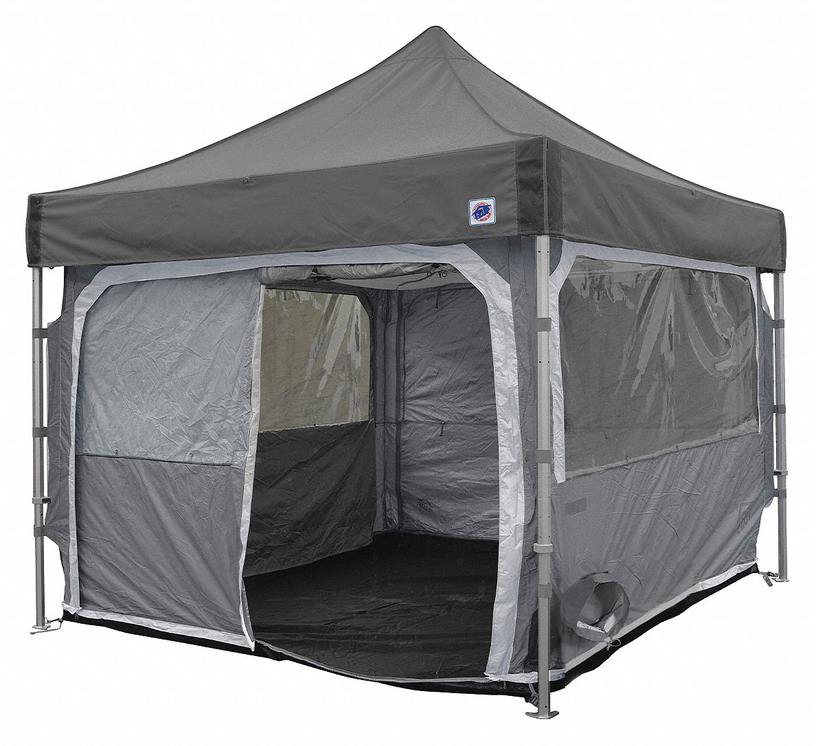Portable Medical Tent: 10 ft Overall Lg, 10 ft Overall Wd, 11 1/8 ft Overall Ht, Polyester