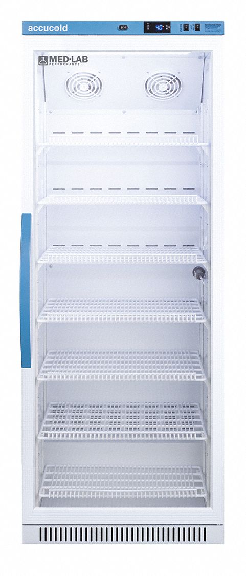 Refrigerator: 12 cu ft, Upright, 2°C to 10°C, 24 3/8 in Overall Dp, 23 3/8 in Overall Wd