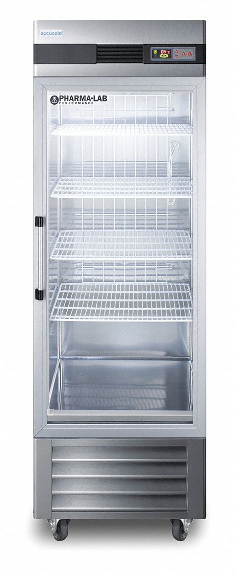 Refrigerator: 23 cu ft, Upright, 2°C to 10°C, 31 in Overall Dp, 27 1/2 in Overall Wd, Temp