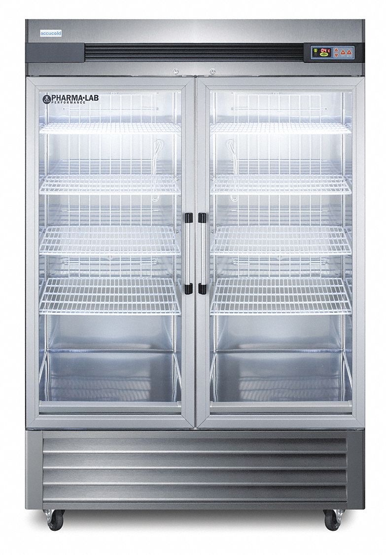 Refrigerator: 49 cu ft, Upright, 2°C to 10°C, 31 in Overall Dp, 4 5/8 ft Overall Wd, R-290a
