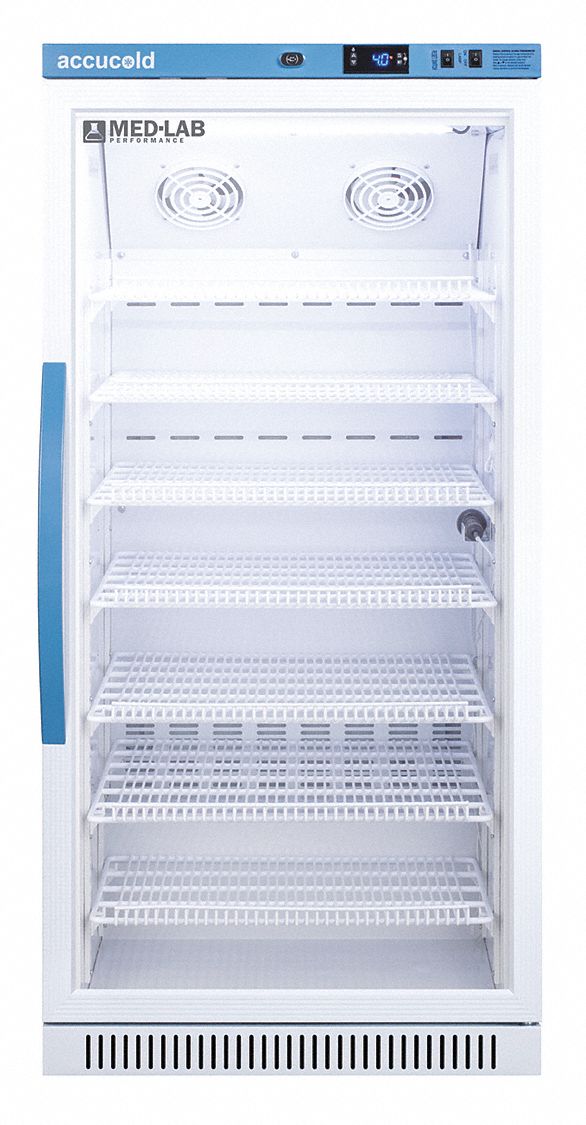 Refrigerator: 8 cu ft, Upright, 2°C to 10°C, 24 3/8 in Overall Dp, 23 3/8 in Overall Wd