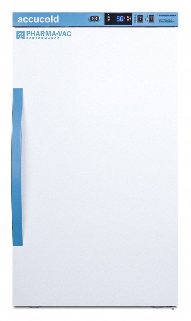 Refrigerator: 3 cu ft, Undercounter, 2°C to 8°C, 19 in Overall Dp, 18 1/2 in Overall Wd